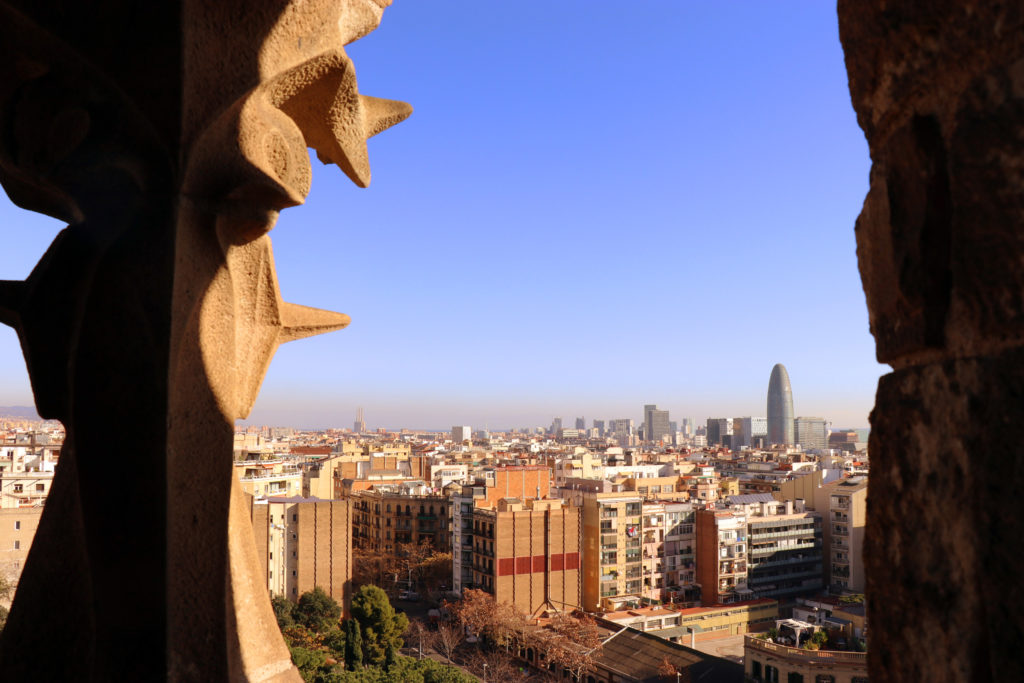 View from the Nativity Tower of Sagrada Familia