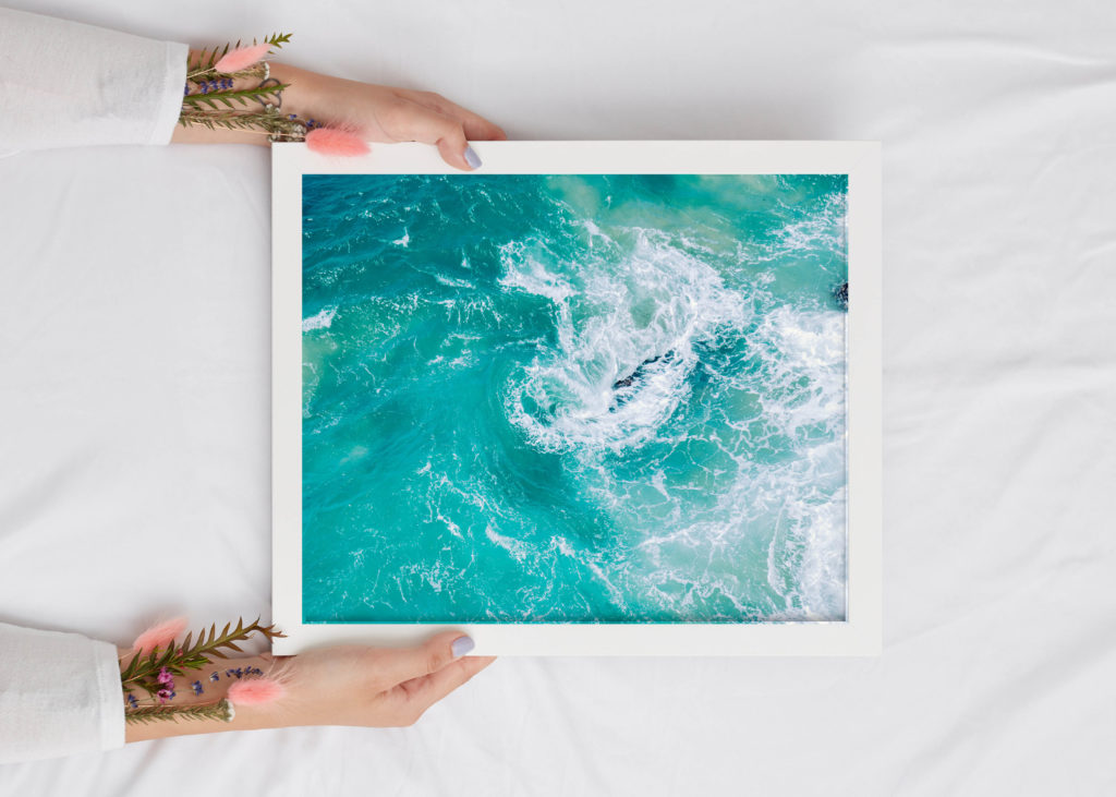 Turquoise Ocean Waves Digital Print by Vintage Radar x Journey Plane